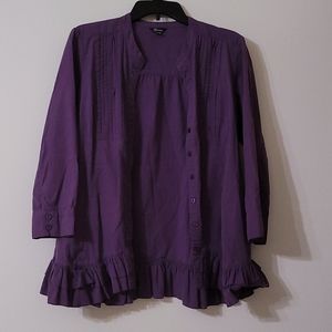 Purple button down blouse